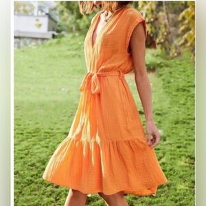 Xirena Maren Cotton Gauze Dress in
Orangina XS